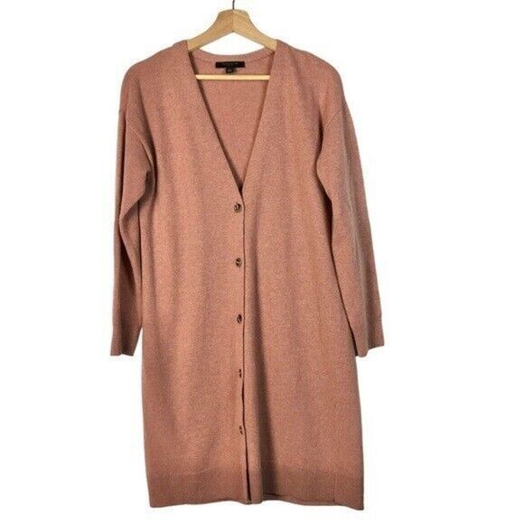 Ann Taylor Sweaters - Ann Taylor Petites Mauve Pink Wool Mid Length Cardigan Sweater SP